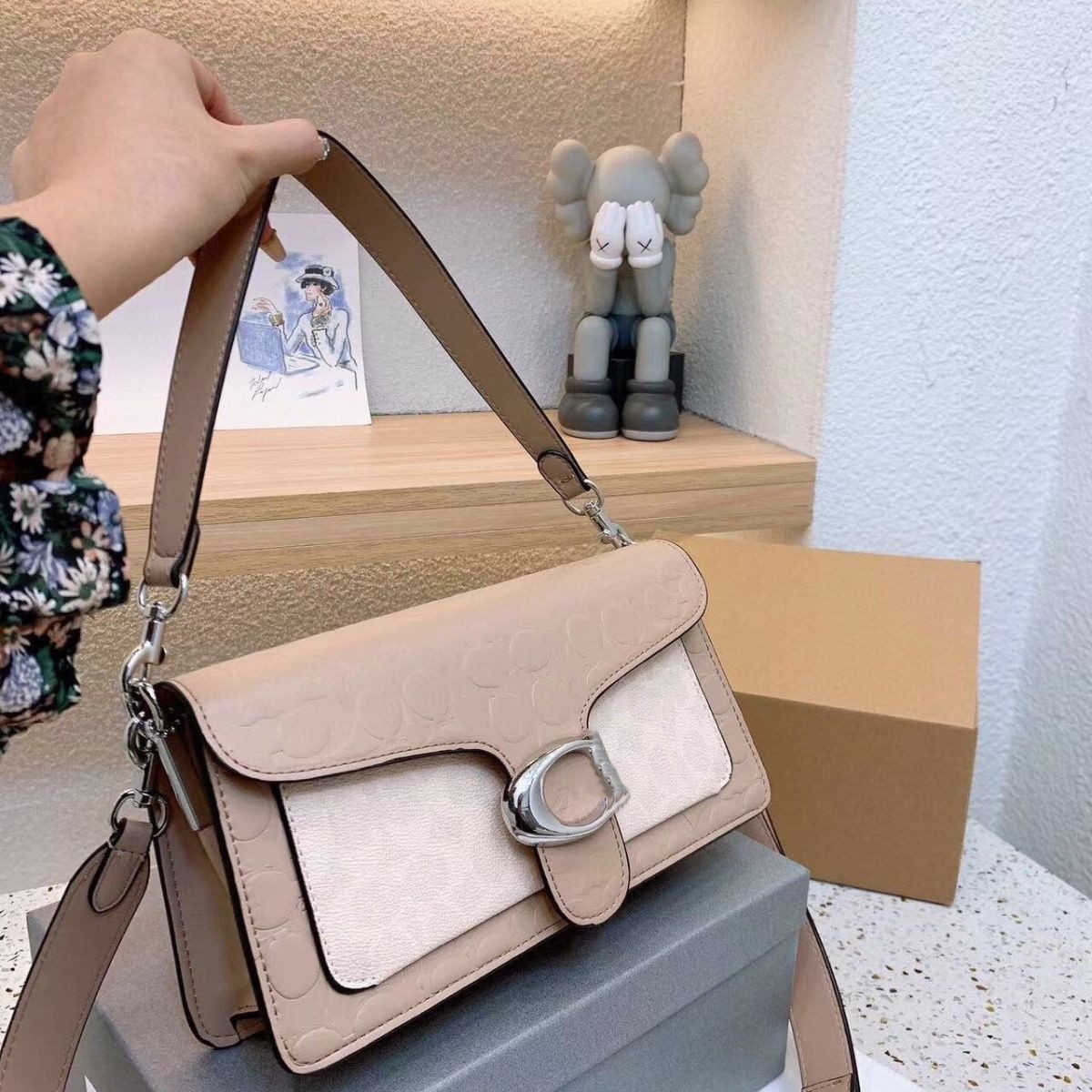 

Designer Bag Top Shoulder Handbag Women's high-end leather printed Handheld Clamshell wallet Fashion popular armpit Cross-body messenger bag, Blue