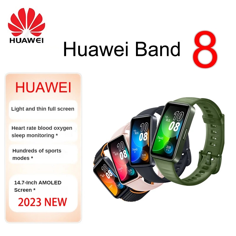 

Huawei Band 8 smart sports bracelet blood oxygen heart rate sleep monitoring fast charge for two weeks battery life waterproof