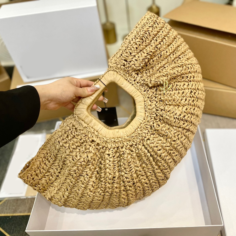 

Totes Beach Bags Designer Brand Bag 2023 Beach Straw Crossbody Luxurys Handbag Fashion Shoulder High Quality Canvas Lady Women Letter Purse Phone Wallet, Box