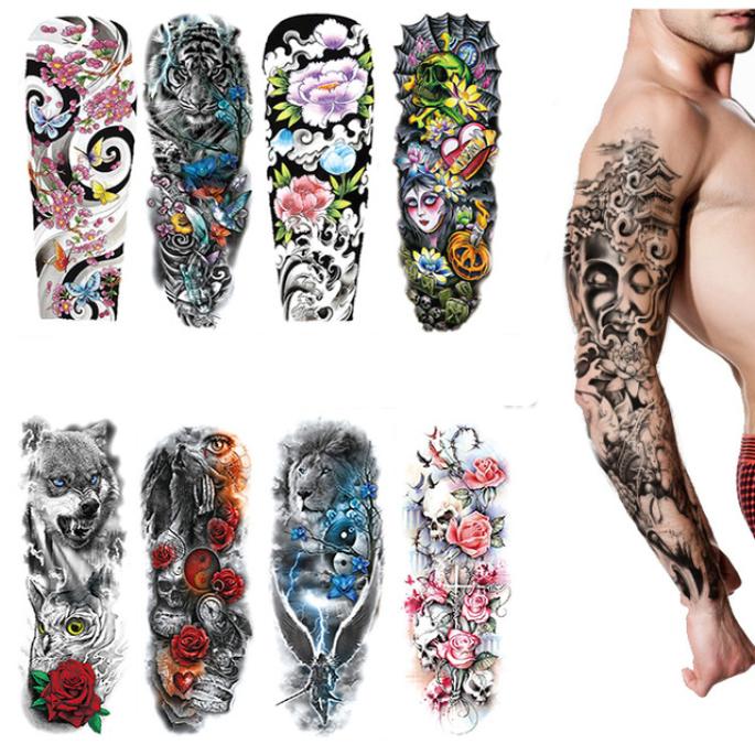 

Full arm waterproof Tattoo Sticker012345678910112658364