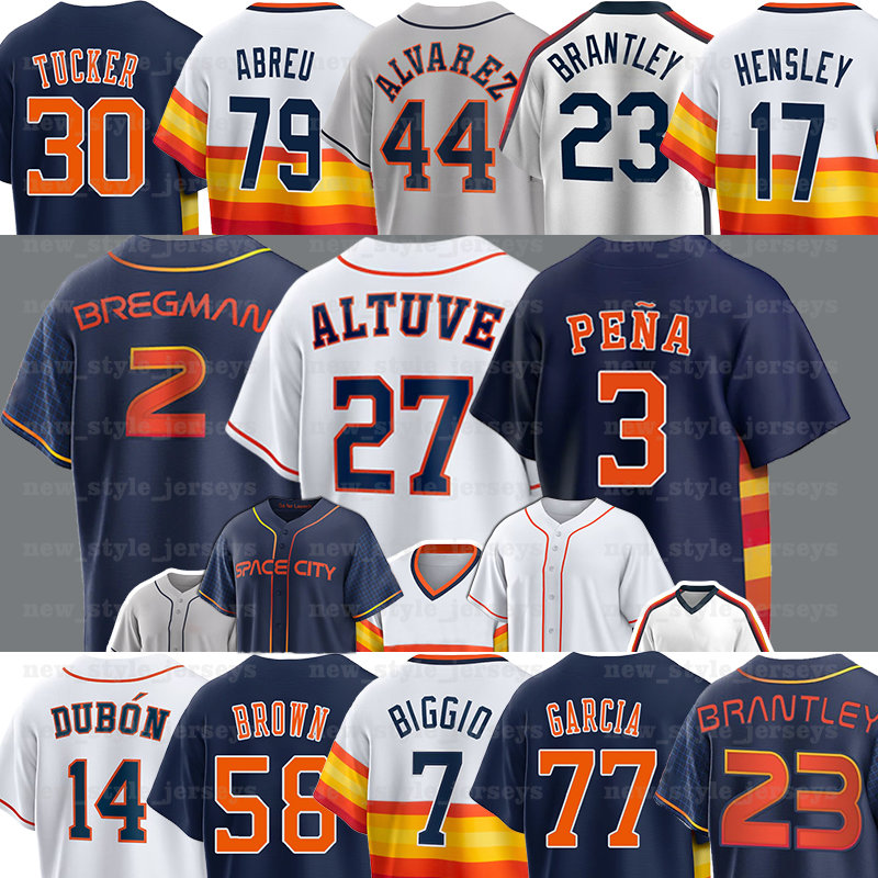 

27 Jose Altuve Baseball Jerseys Alex Bregman Astros Jeremy Pena Jose Abreu Yordan Alvarez Hunter Brown David Hensley Luis Garcia Chas McCormick, Men(tai kong r)