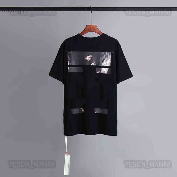 

Designer Luxury Summer Classic t Shirt Painting Virgin Mary Tape 99 Seri Fashion Mens and Womens Loose Round Collar White Black Tee 3 YBKI, 16