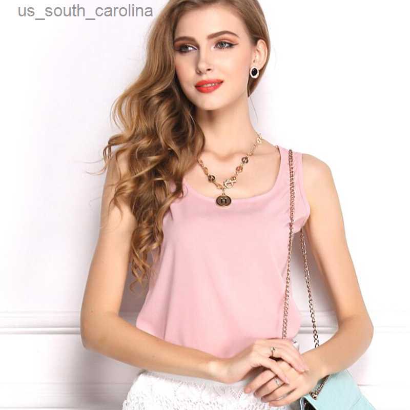 

Camis 2019 New Women Blouses Feminine Clothes Tank Top Summer Sexy Chiffon Plus Size Female Blouses Casual Base Tops S-XXXL 10 Colors L230522, Black