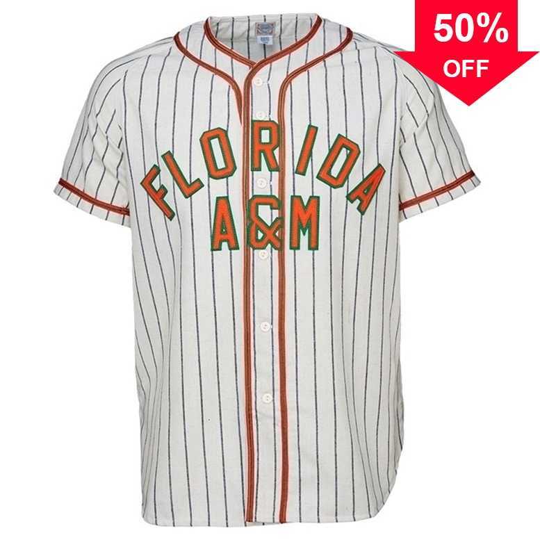 

Xflsp GlaMitNess Florida A&M University 1965 Home Jersey 100% Stitched Embroidery  Vintage Baseball Jerseys Custom Any Name Any Number, White any name any number