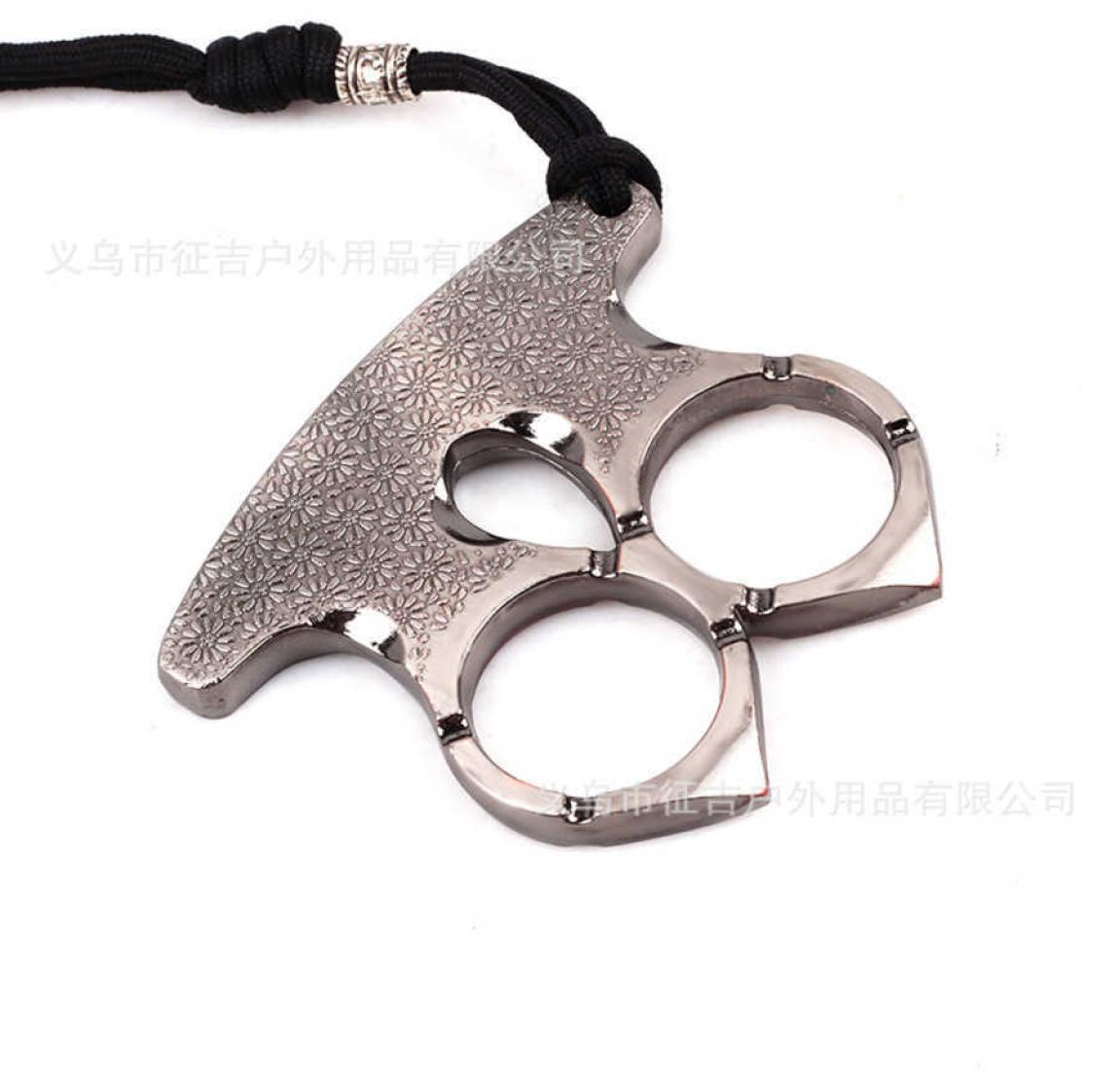 

Defense Finger Self Tiger Survival Key Chain with Broken Window Fist Two Clasp Alloy Hand Brace Legal wepon Combat PJKB6982761