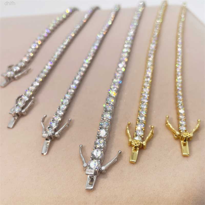

Wholesale 8 Inches 14k Gold Plated 925 Sterling Silver Tennis Bracelet 0.3ct Moissanite Tennis Bracelet