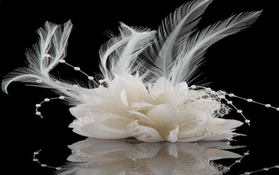 

Bridal Forehead Pieces Feather Lace Pearl Fascinators Hats Bridesmaid Hand Wrist Girl Bracelet Bridal Wristband Corsage Hair Acces9038964