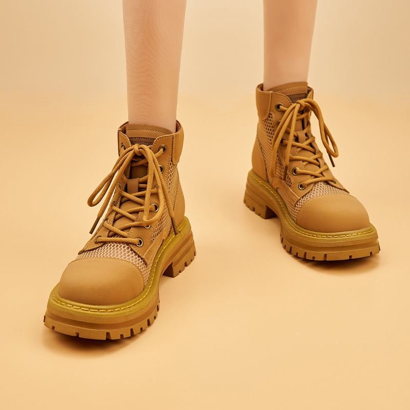 

New Fashion Summer Shoes Versatile Boots Breathable Women Boots, Khaki