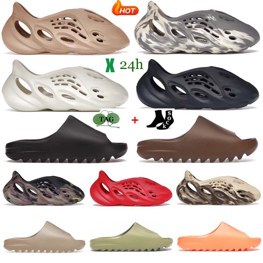 

Designer Sandals Slippers Woman Sandal Womens slide foam runners Slipper Slides Sliders Soot Black White Resin Pure Ochre Bone Slippers Foam Mens Runner, #7