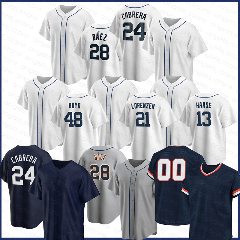 

Custom Miguel Cabrera Baseball Jersey Tigers Javier Baez Matt Vierling Jonathan Schoop Detroit Tyler Alexander Austin Meadows Jose Cisnero Alex Wood, Custom(laohu