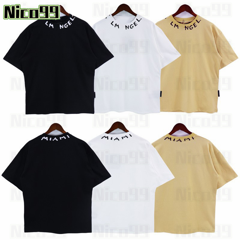 

Angels t shirt collar letter print pattern Miami limited city round neck cotton loose and versatile men women street short sleeve, #01