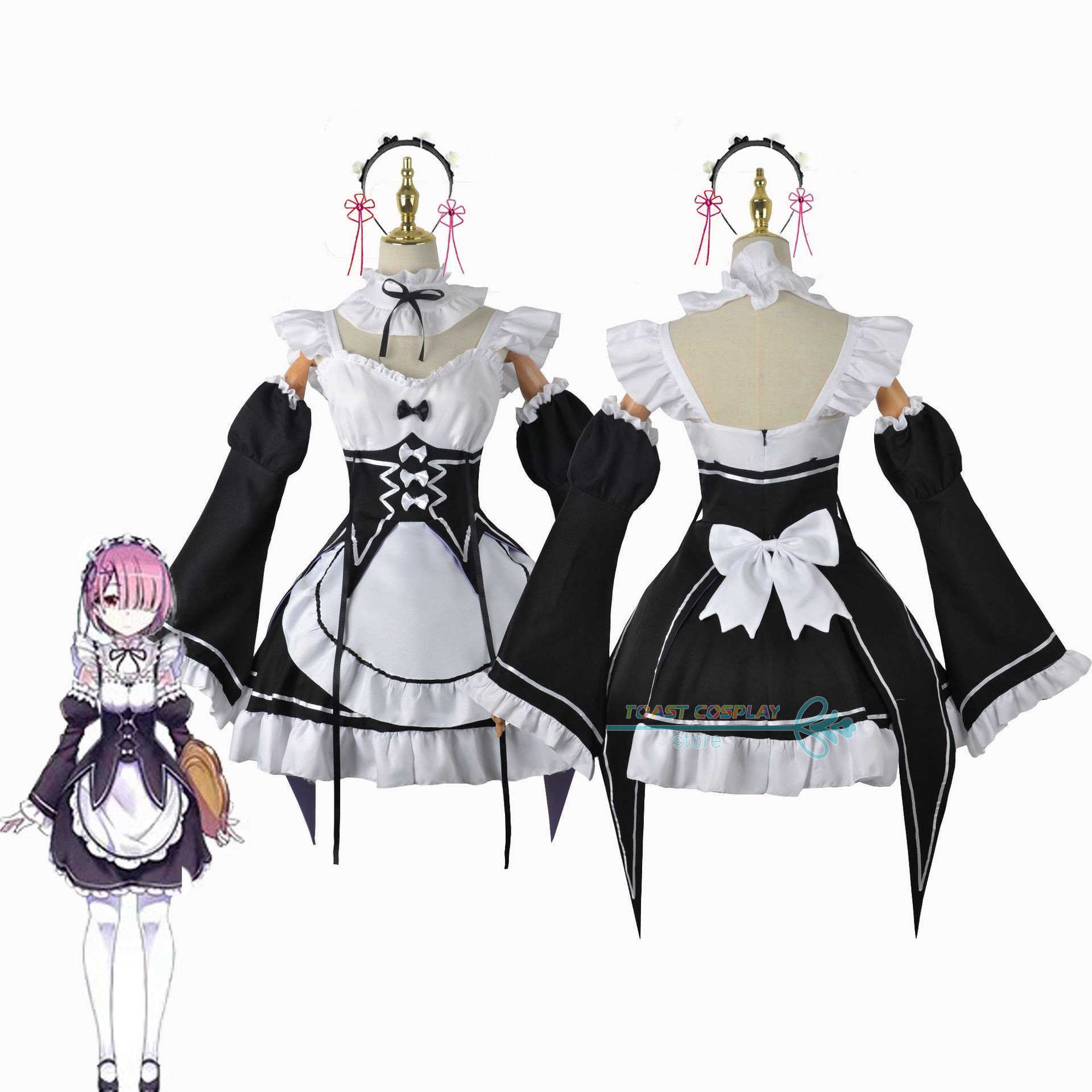 

Anime Costumes Rem Ram Maid Cosplay Comes ReZero Kara Hajimeru Isekai Seikatsu Kawaii Cos Dresses Re Life In A Different World Anime Maid Z0602
