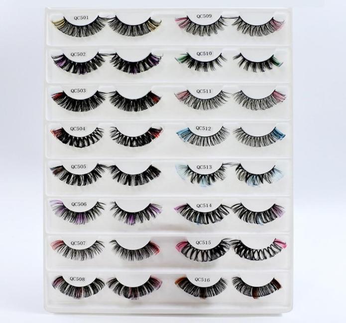 

False Eyelashes Colored Lashes D Curl Color Fluffy Natural Design Russian Strip Makeup EyelashesFalse2031050