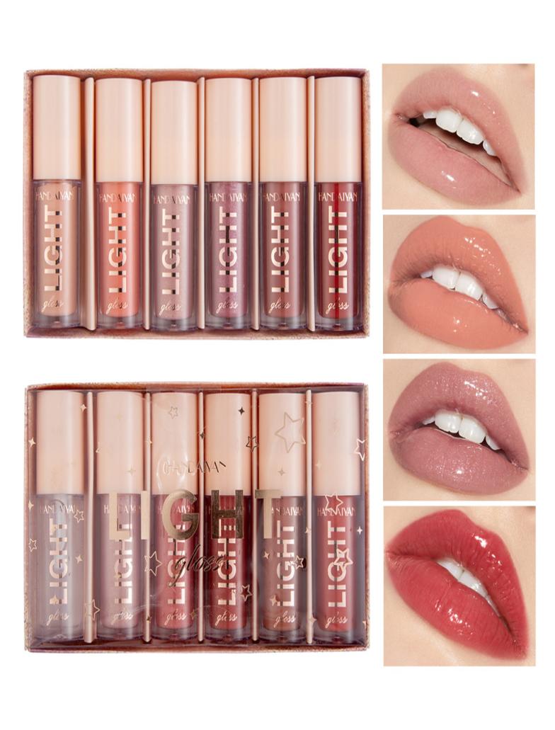 

Lip Gloss 6PcsBox High Shine Set Makeup Wet Diamond Shimmer Lipgloss Tint Waterproof Liquid Lipstick Moisturizer Cosmetics Kit6597808, Army green