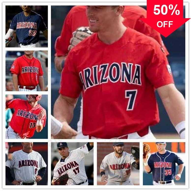 

Xflsp GlaC202 Custom NCAA Arizona Wildcats Baseball stitched men youth Jersey Rob Refsnyder Joey Rickard Alex Mejia Johnny Field James Farris Scott Kinger, Red