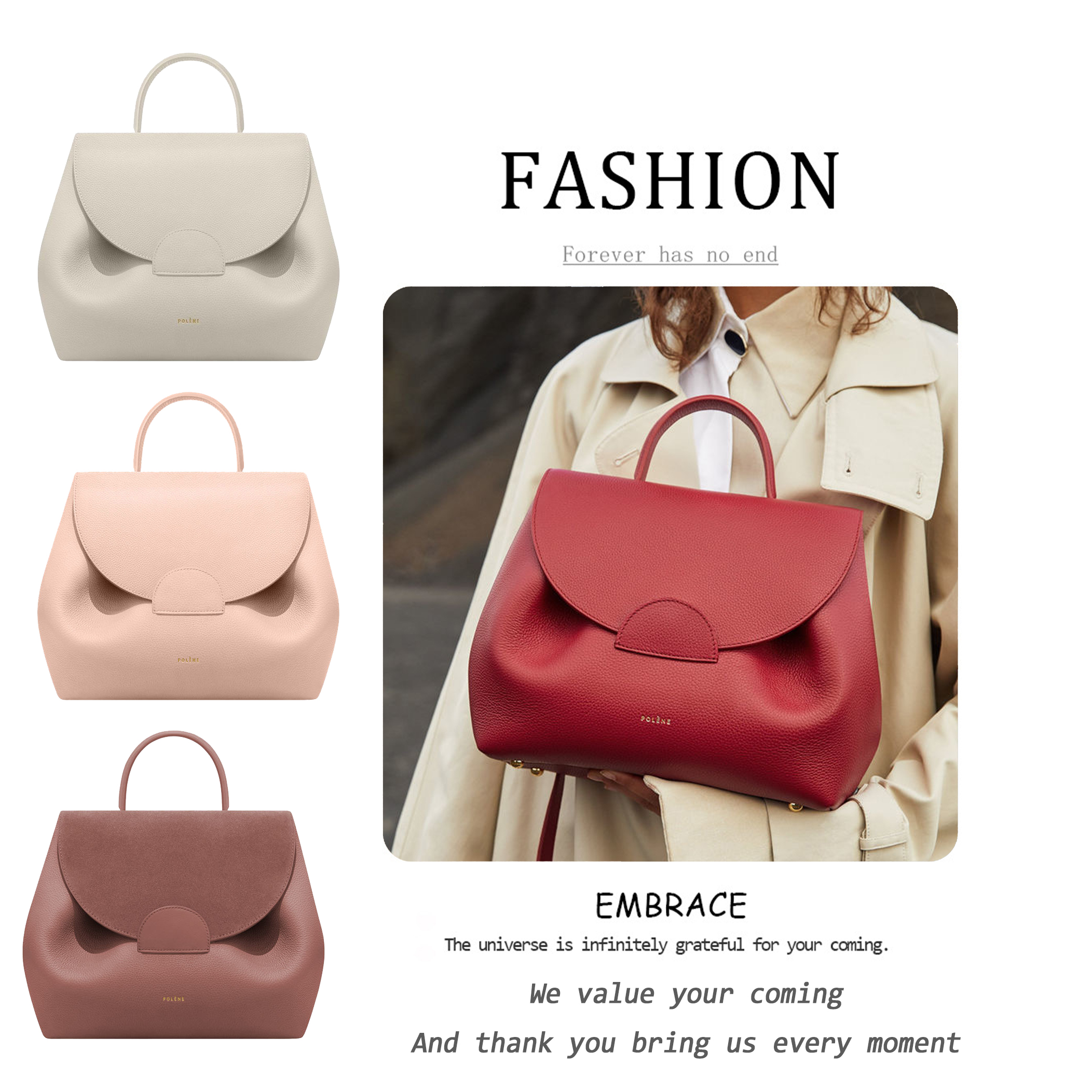 

Fashion polene numero nano Un Nine Clutch Bags Luxurys tote handbag Top handle crocodile Cross Body trio Bags pink polene sac womens mens Designer sling Shoulder Bag, Brown rose