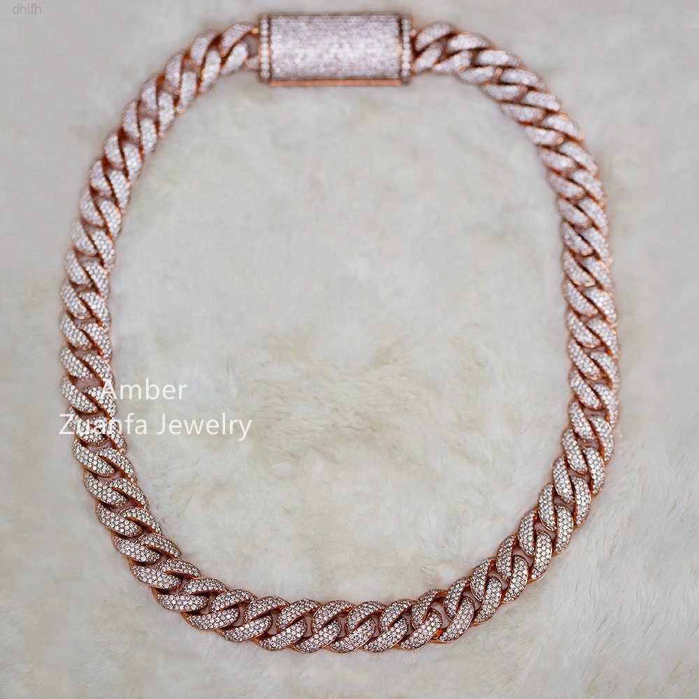 

Fresh Out Iced Out Moissanite Diamond Rose Gold Cuban Link Bracelet Half a Kilo Rose Gold Cuban Link