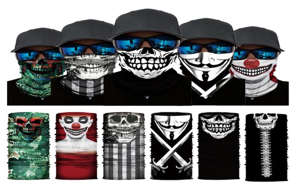 

Scarves 3D Skull Faces Scarf Outdoor Multiuse Men Women Unisex Magic Changeable Neck Tube Snood Bandana Warmer6501794