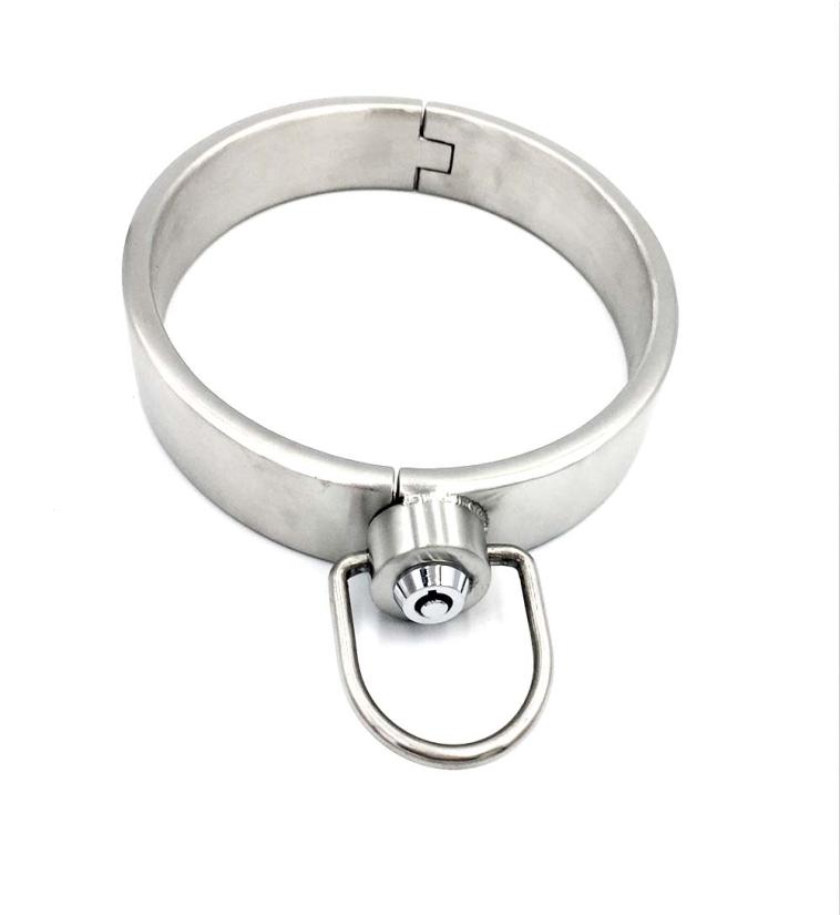

Exquisite Press Lock Stainless Steel Necklet Neck Ring Collar Restraint Chastity Device Bondage Locking Adult Bdsm Sex Games Toy4493064