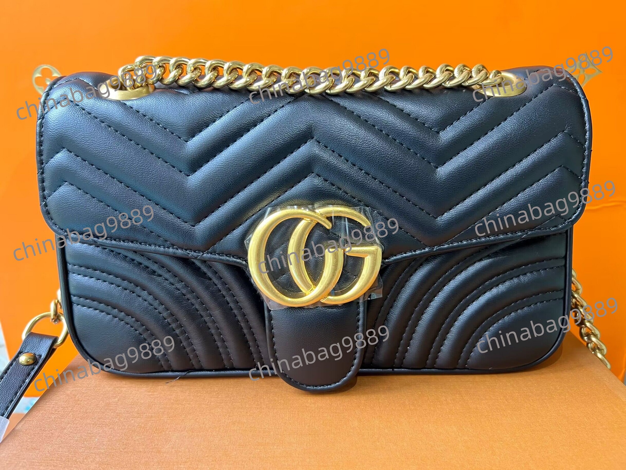 

Real Picture Top Quality Women Chain Shoulder Crossbody Marmonts Bags Lady Purse Messenger Bag Designer Handbags Wallets backpack Crossbody Handbag 26cm Dustbag, Red