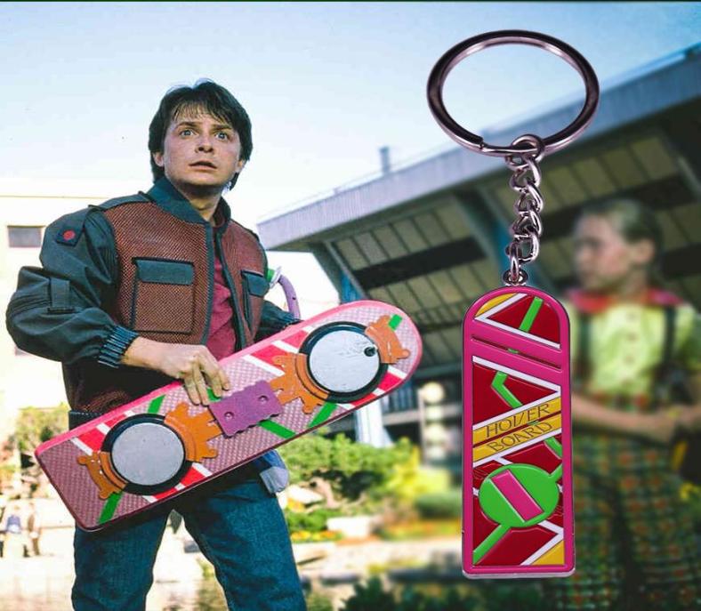 

Keychains Back To The Future Hoverboard Keyring Marty McFly Hover Board Keychain 80s Time Travel Scifi Movie Fans Cool AdditionKe8121156
