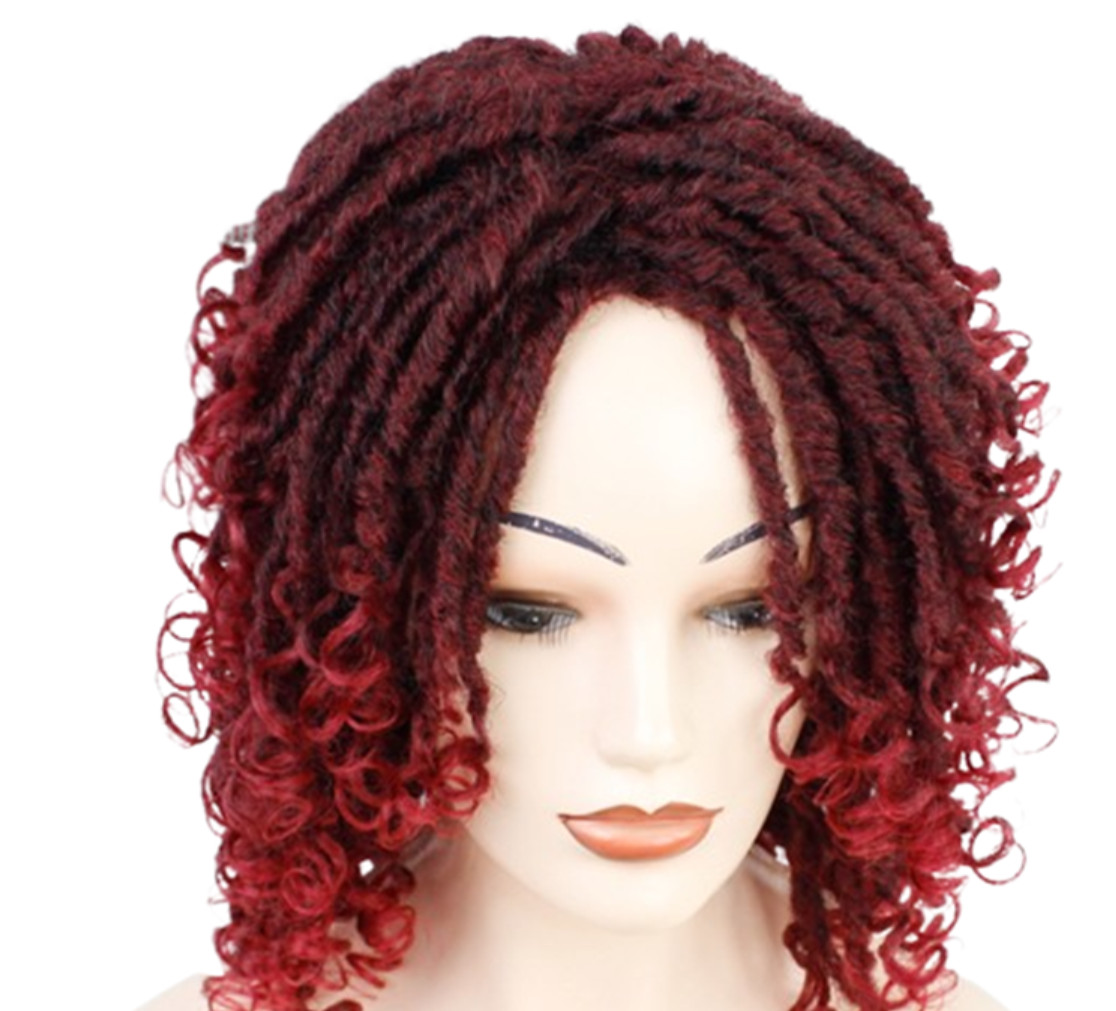 

14inch Long Curly Gradient Color Wig High Temperature Synthetic Hair Crochet Cap Various Styles Enhance Your Look Instantly, Picture style
