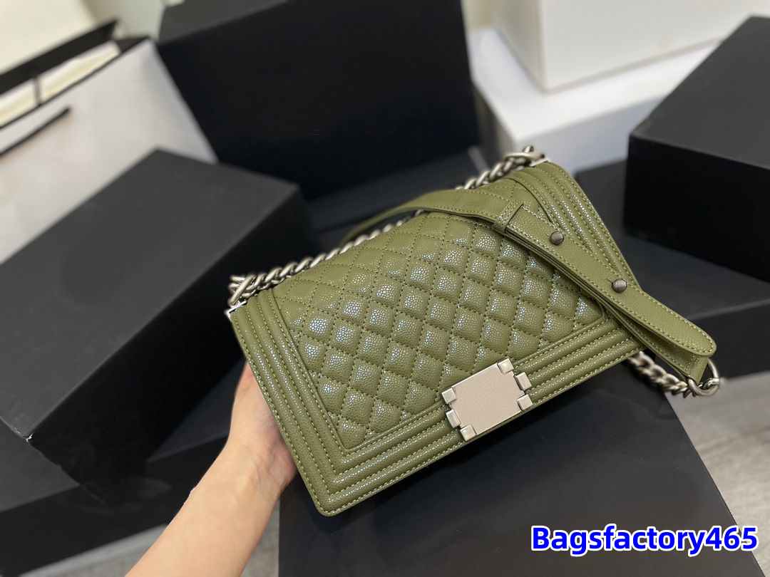 

Fashion Bags Diamond V-Shaped Striped Quilted Square Flap Handbags Caviar Leather Silver-Tone Hardware Chain Shoulder Bag Outdoor Sacoche Crossbody Bag 25CM, Red/diamond