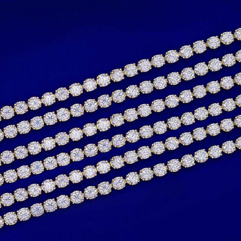 

3mm 925 Sterling Silver 10k 14k 18k Gold Jewelry Gold Chain 14k Solid Necklace Vvs Moissanite Chain