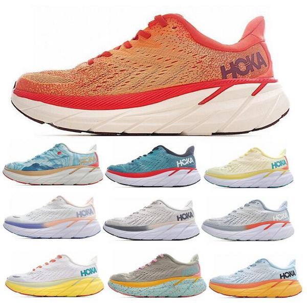 

2023 Men Women Running Shoes Hoka Clifton 9 Bondi 8 Designer Orange Climbing Runner Trainers Walking Jogging Sneakers size us 5.5 - 12, Sky blue