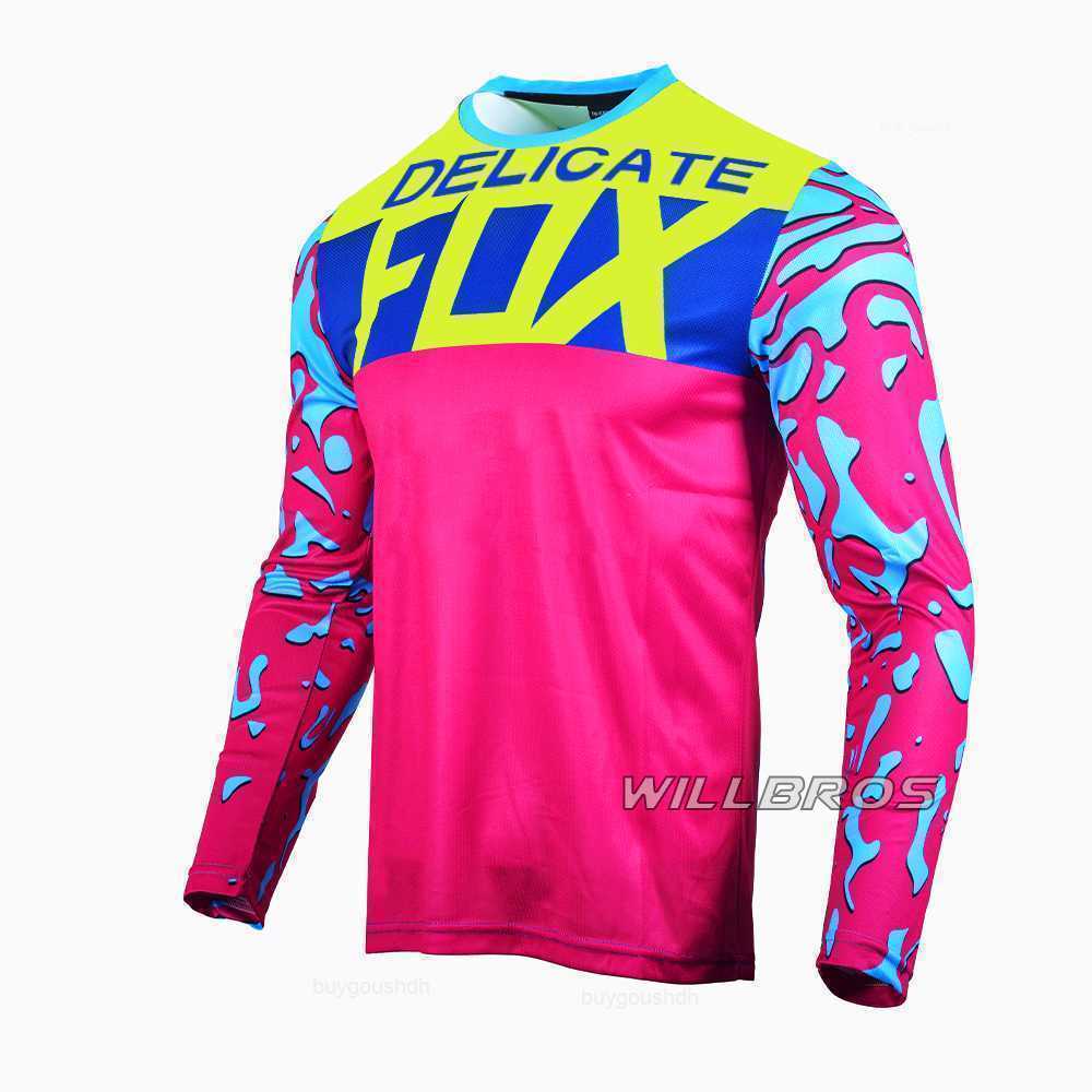 

Men's T-Shirts Delicate Fox 360 Shiv Moto Cross Jersey Mountain Bicycle Offroad Long Sleeve MTB ATV Downhill Bike Racing T Shirt Mens, Pink