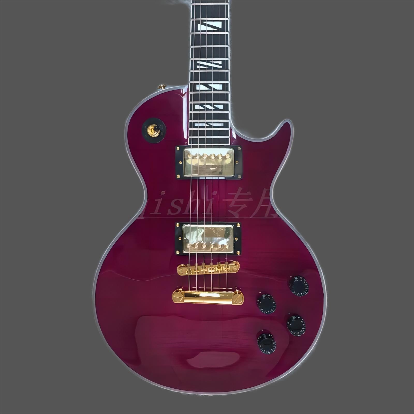 

High Quality electric guitar hot selling Factory custom shop purple color 22 fret ebony wood fingerboard258