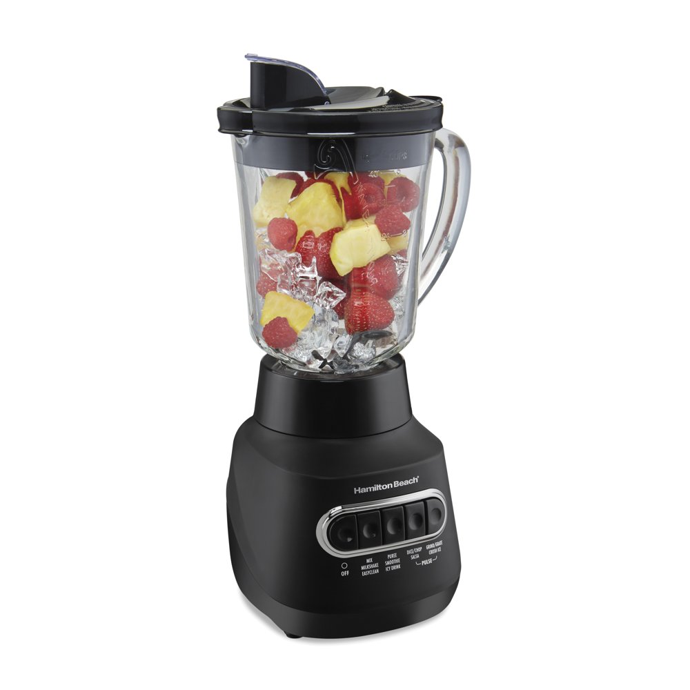 Hamilton Beach Power Elite Blender, 40 oz Glass Jar, Stainless Steel Blades, 800 Watts, Black, 58175-image-873207708
