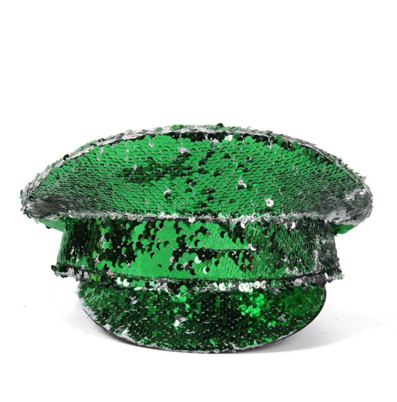 

Berets Women Military Style Captains Hat Festival Queen Dancer Sequin Halloween Costume Cosplay Bachelorette Party Sergeant HatBer6938823, Black