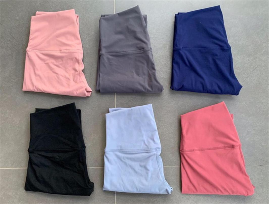 

Solid Color High Quality Women yoga pants High Waist Sports Gym Wear Leggings Elastic Fitness Lady Outdoor Sports Pants 340 X24447418, Champagne