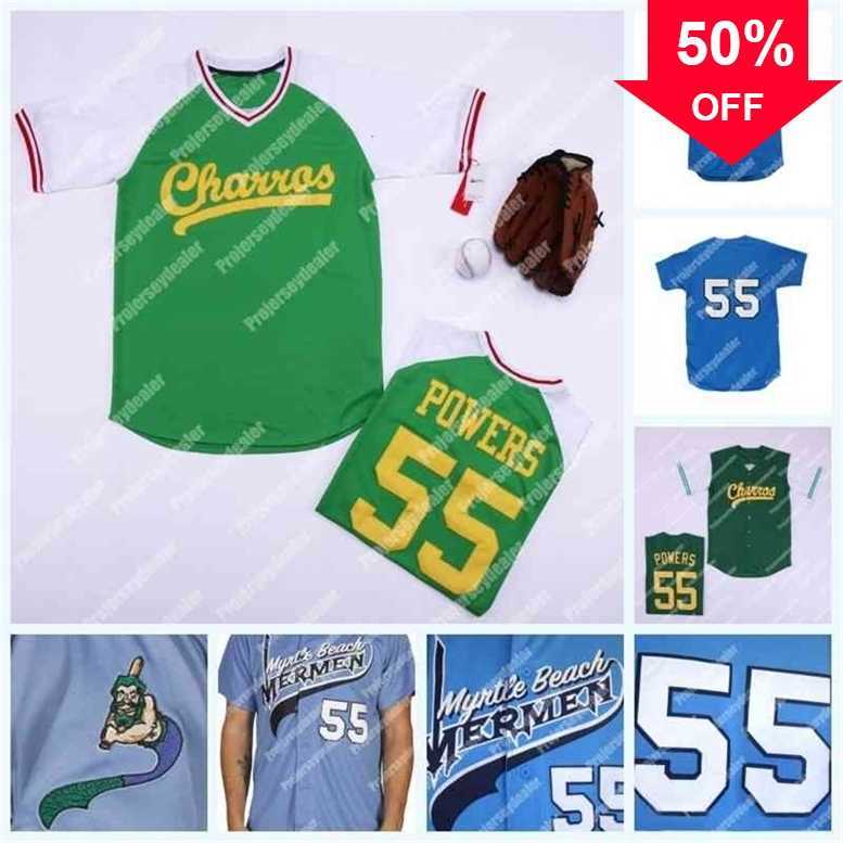 

Xflsp GlaC202 55 Kenny Powers Eastbound and Down Mexican Charros Jersey Mens Movie Baseball Jersey Double Stitched Name and Number Fast Shipping, Green 2