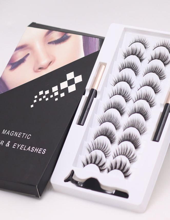 

Magnetic Eyelashes Magnetic Liquid Eyeliner Kit with Tweezers 10 Pairs Upgraded 5D Magnetic False Lashes Natural Reusable No Glue 3964525