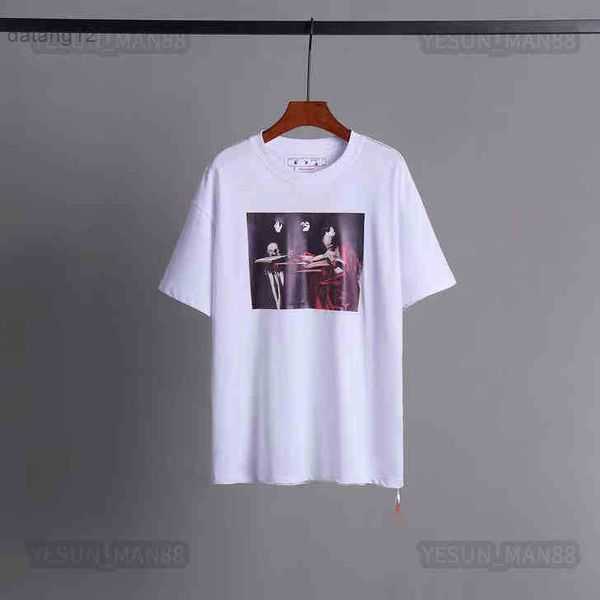 

Designer Luxury Summer Classic t Shirt Painting Virgin Mary Tape 99 Seri Fashion Mens and Womens Loose Round Collar White Black Tee 12 68AY, 15