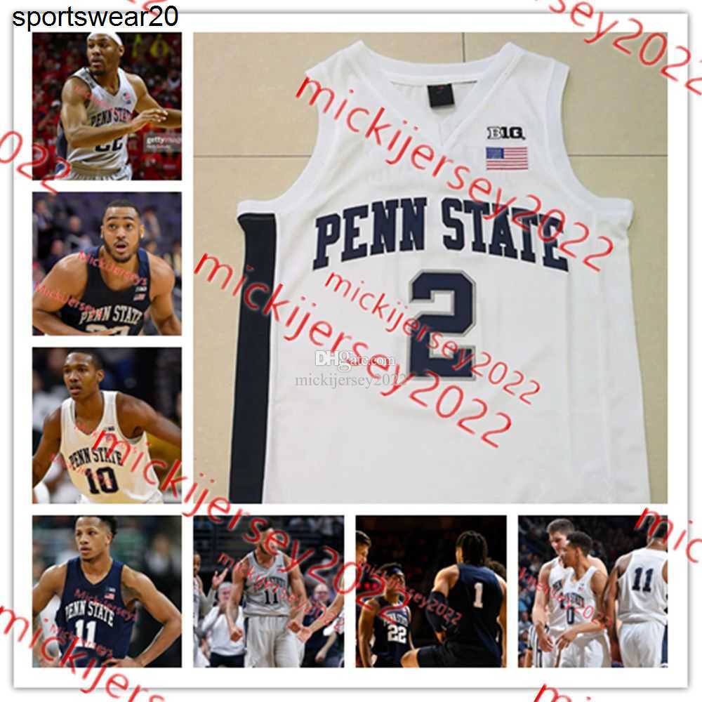 

CUSTOM Andrew Funk Penn State Nittany Lions Basketball Jersey Caleb Dorsey Jameel Brown Camren WynterEvan Mahaffey Demetrius Lilley Dallion, White