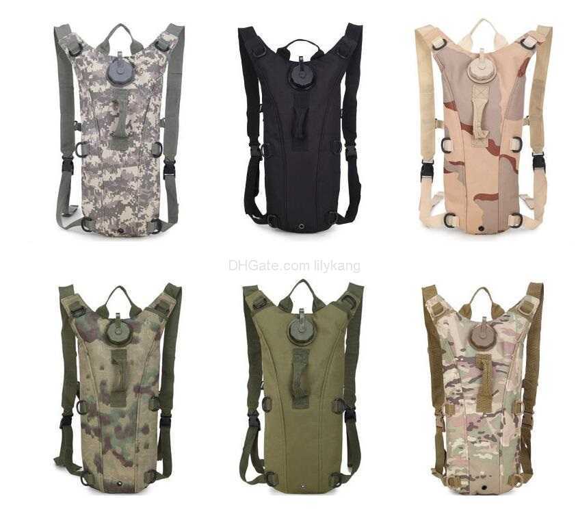 

Tactical Army military hydration backpack 3L TPU Water Bladder Molle Bag Hiking Camping Water Packs Sports Climbing Pouch Camo Cycling shoulder bags, Mix colors