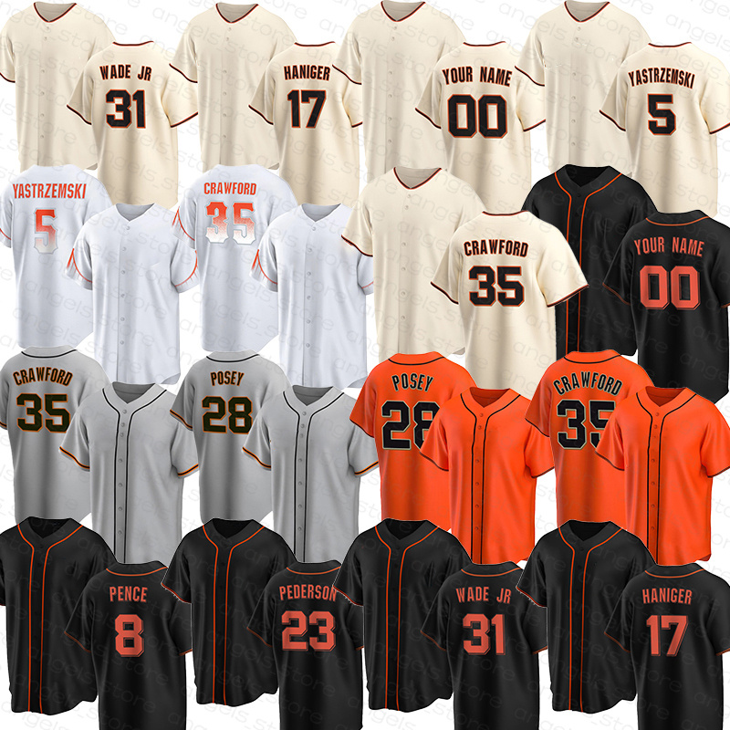 

Custom Baseball Jersey Mike Yastrzemski Brandon Crawford Davis Thairo Estrada Mitch Haniger Camilo Doval Logan Webb Taylor Rogers Michael Conforto, Custom(juren