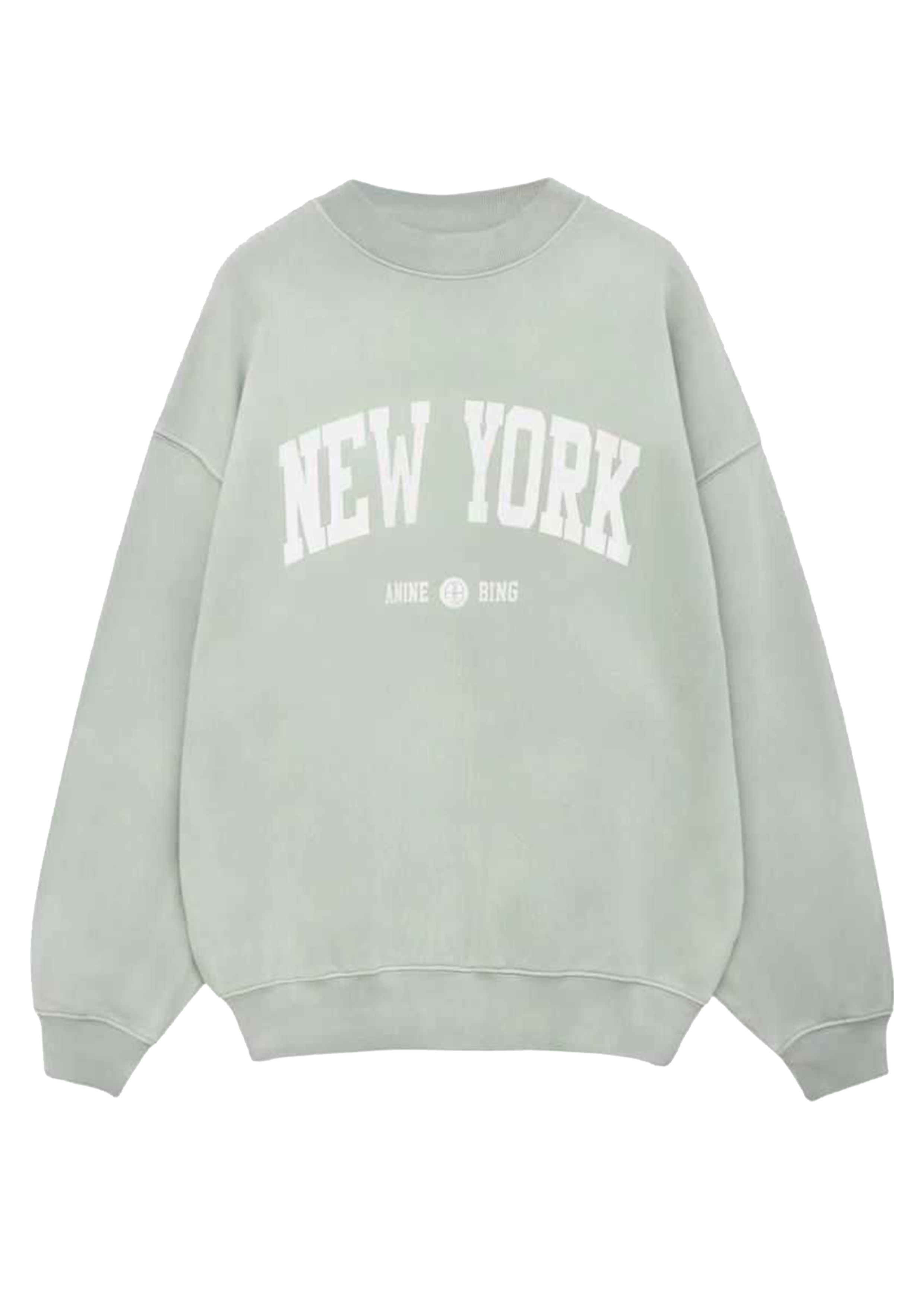 

2023SS Anines & BING Designer Fashion Sweatshirt hoodie New AB Classic Letter Hand Embroidered Round Neck Green Loose Pullover Jumper Sweater Hoodies, Lawngreen