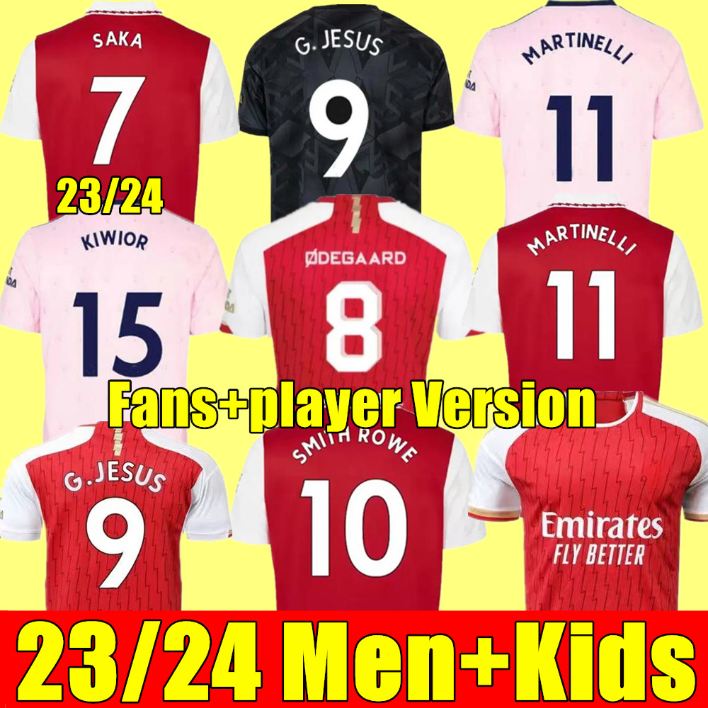 

23 24 SMITH ROWE SAKA soccer jerseys Fans Player MARTINELLI 2023 2024 football shirt Men Kids kit ODEGAARD Nketiah G.JESUS FABIO VIEIRA ZINCHENKO SALIBA JORGINHO, 23/24 adult home+player version