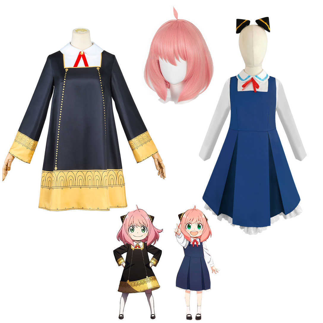 

Anime Costumes Anya Forger Cosplay Come Wig Kid Uniform Dress Spy X Family Ania For Kid For Girl Halloween Christmas Japanese Anime Cosplay Z0602