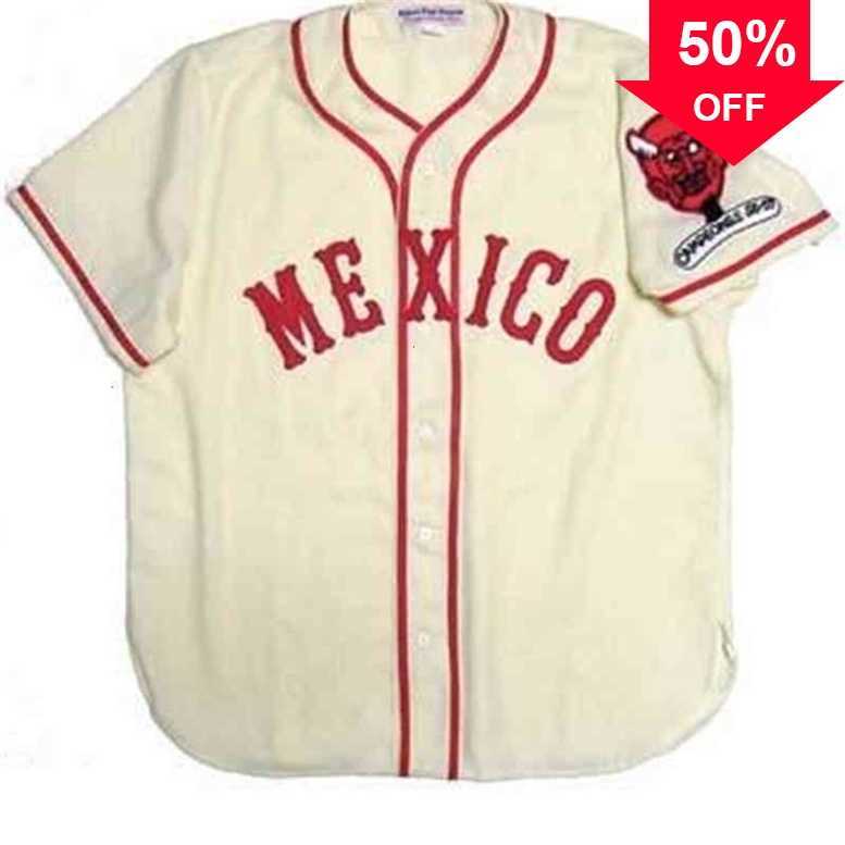 

Xflsp GlaC202 Mexico City Red Devils 1957 Home Jersey 100% Stitched Embroidery Baseball Jerseys Custom Any Name Any Number, White any name any number