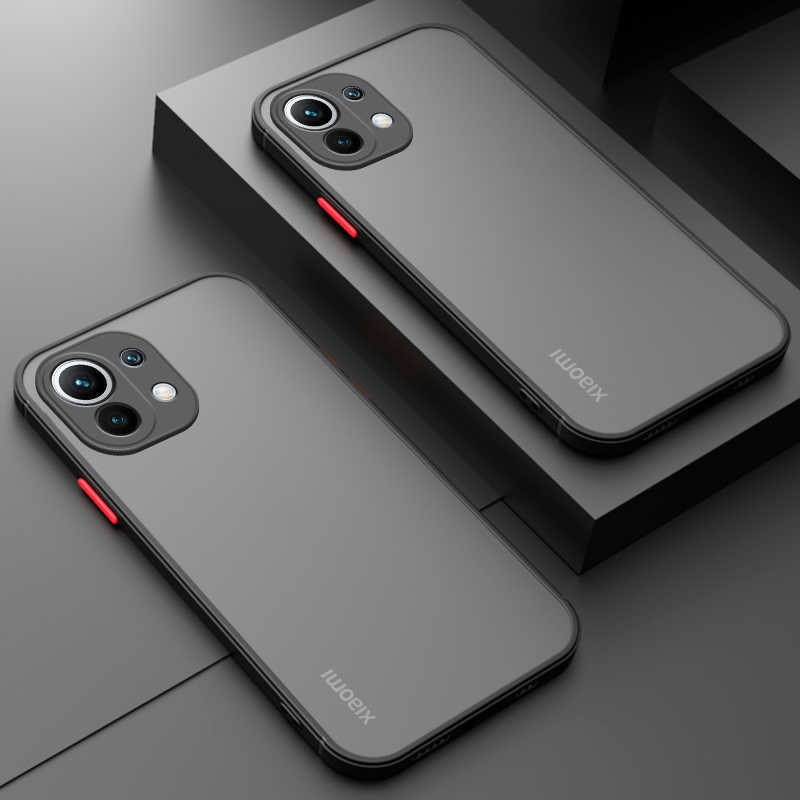 

Shockproof Matte Case For Xiaomi Mi 11 Lite 5G NE 9s 9T 10s Poco X3 12T Redmi Note 10 9 8 12 11T Pro Lens Protection Clear Cover, Black