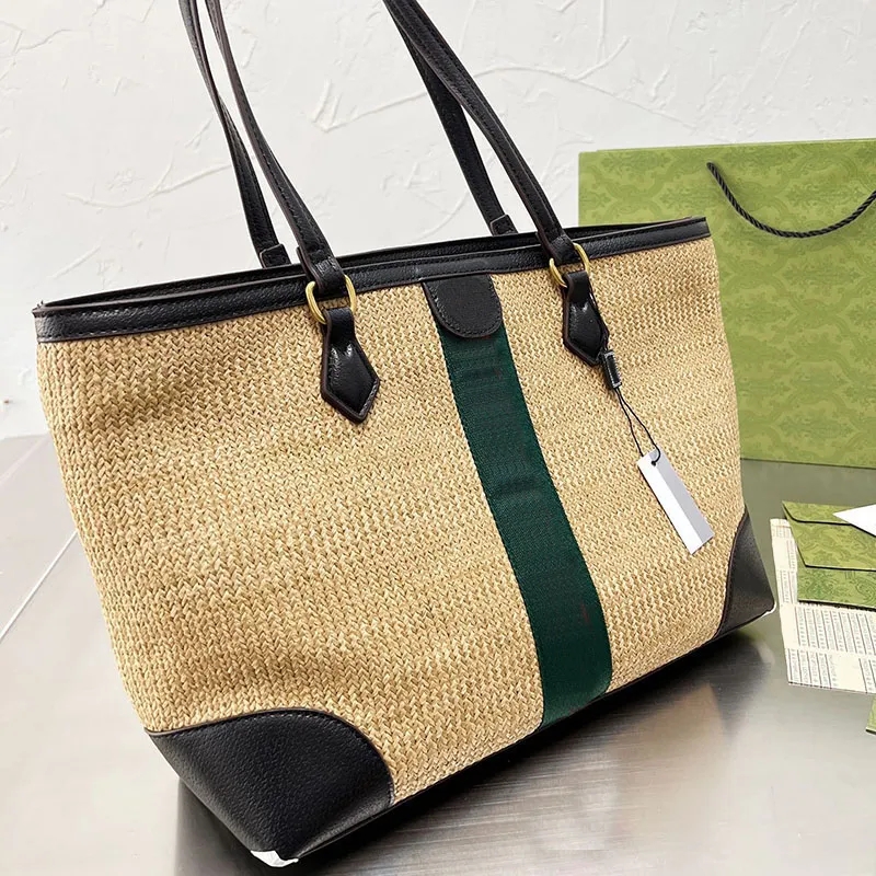 

Tote Bag Straw Handbags Underarm Shoulder Shopping Bags Holiday Miss Totes Women Handbag Purse Knitting Lafite Grass Crossbody Large Capacity Adjustable strap, 1#