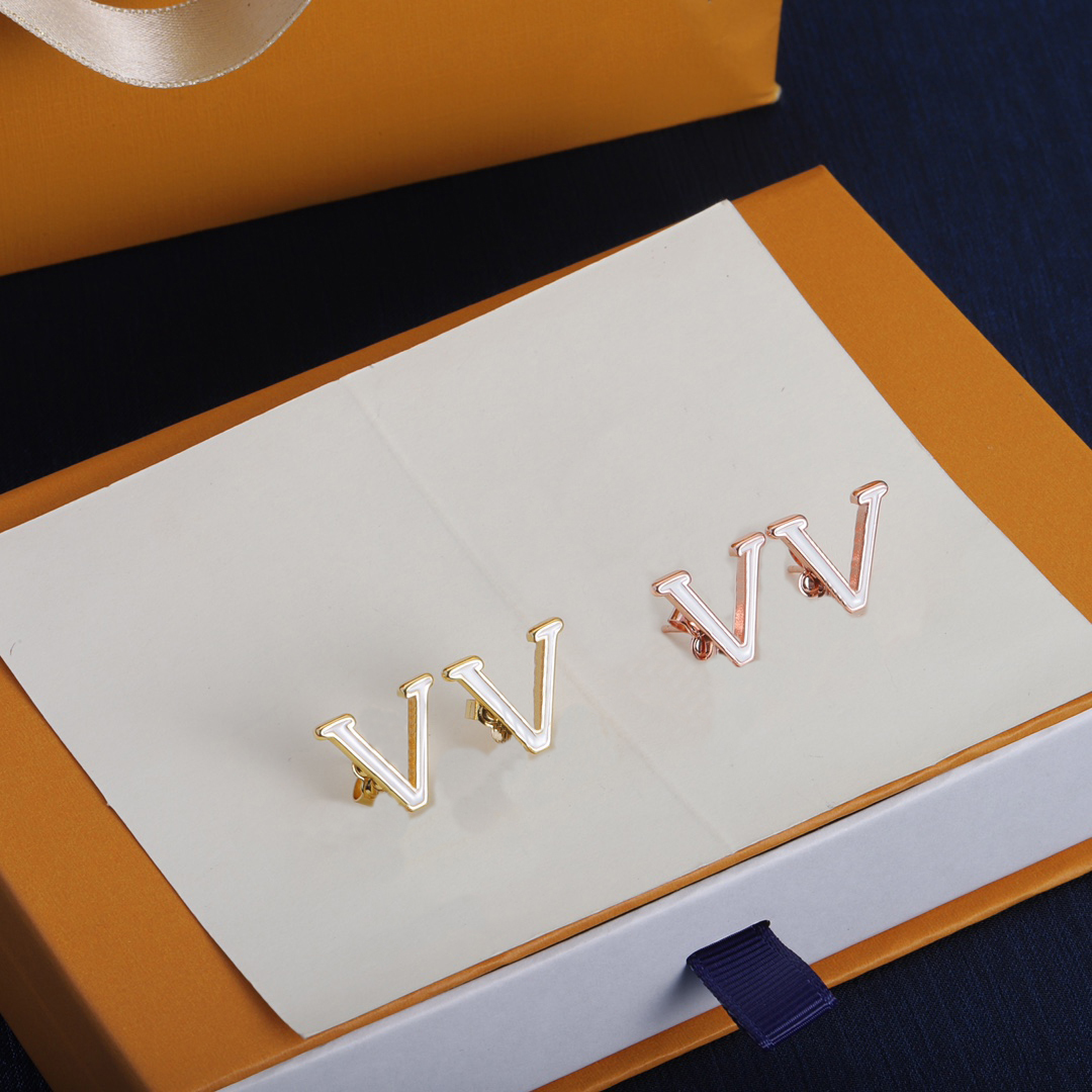 

New Style designer earrings stainless steel stud earrings designer for women luxury brand f studs gold rose gold engagement jewelry