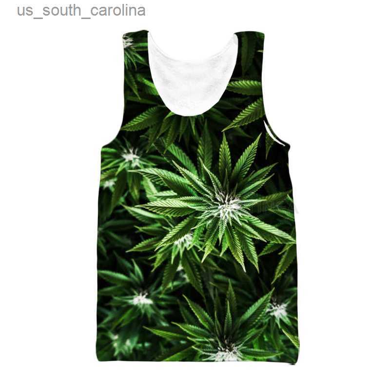 

Camis New Fashion Leaf Vest Men's 3d Print Weeds Sleeveless Men Women Custom Tank Top V19 L230522, Multicolor-4