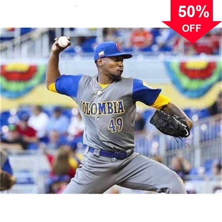 

Xflsp GlnA3740 49 Julio Teheran Men Colombia 2017 World Baseball Classic Jersey Custom Women/Youth High Quality All Stitched Baseball Jerseys, Any name any number