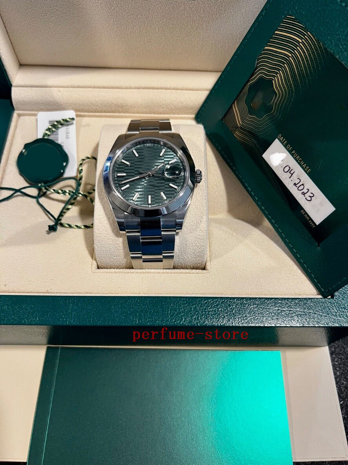 

Datejust 41 Mint Green Fluted-Motif Dial Steel Oyster Bracelet 126300-Fashion brand automatic waterproof sapphire men's watch